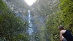 Long shot of the falls